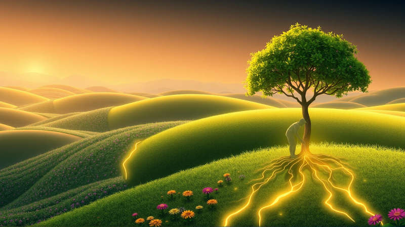 Un paisaje natural y tecnológico armonioso