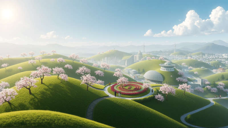 Armonía urbana y natural en calma