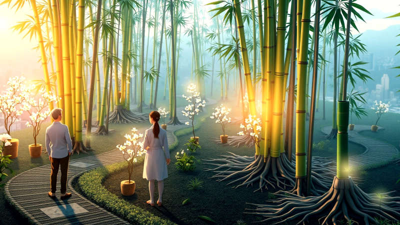 Naturaleza y tecnología en armonía tranquila