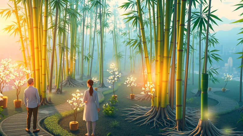 Naturaleza y tecnología en armonía tranquila