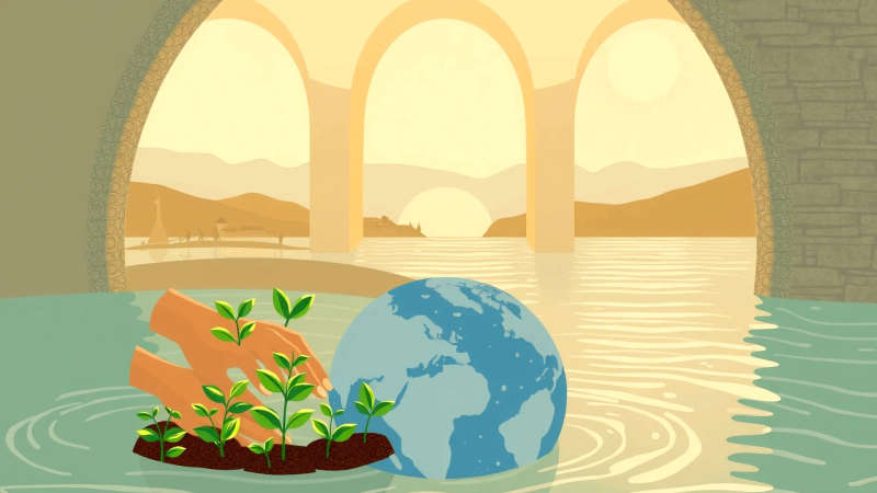 Armonía sostenible y crecimiento comunitario visualmente cálido