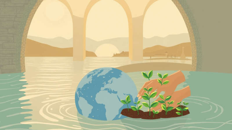 Armonía sostenible y crecimiento comunitario visualmente cálido
