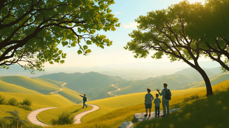 Contemplación serena ante un paisaje prometedor